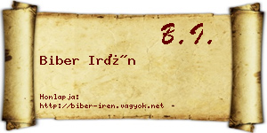 Biber Irén névjegykártya