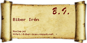 Biber Irén névjegykártya